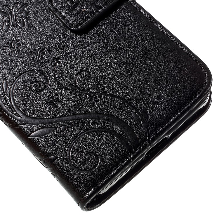 Butterfly Leather Wallet Case for Microsoft Lumia 640 LTE / Dual Sim - Black-8