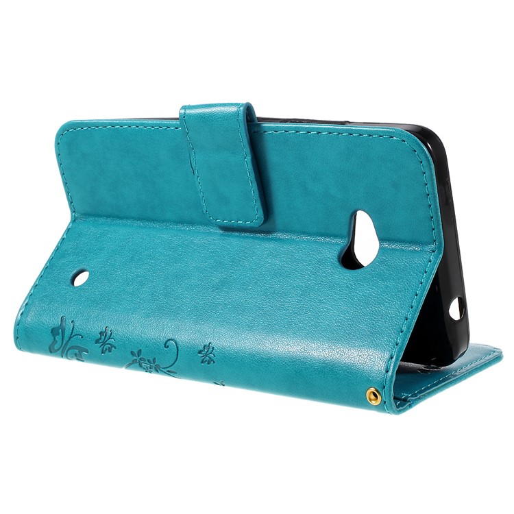Butterfly Leather Card Holder Case for Microsoft Lumia 640 LTE / Dual Sim - Blue-5