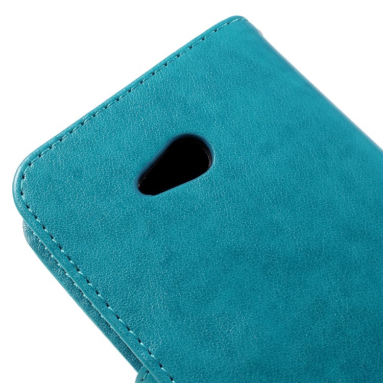 Butterfly Leather Card Holder Case for Microsoft Lumia 640 LTE / Dual Sim - Blue-9