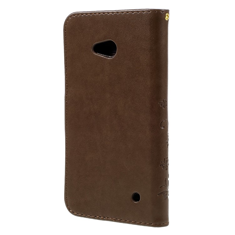 Butterfly Leather Shell Protector for Microsoft Lumia 640 LTE / Dual Sim - Coffee-2