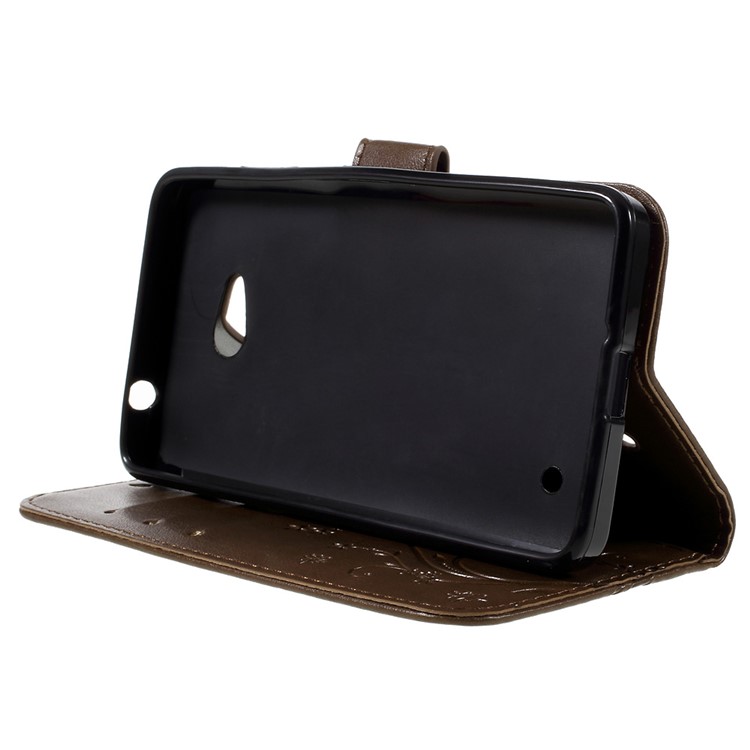 Butterfly Leather Shell Protector for Microsoft Lumia 640 LTE / Dual Sim - Coffee-4