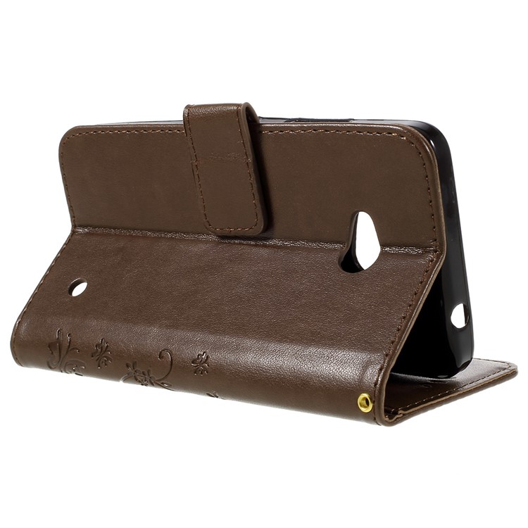 Butterfly Leather Shell Protector for Microsoft Lumia 640 LTE / Dual Sim - Coffee-5