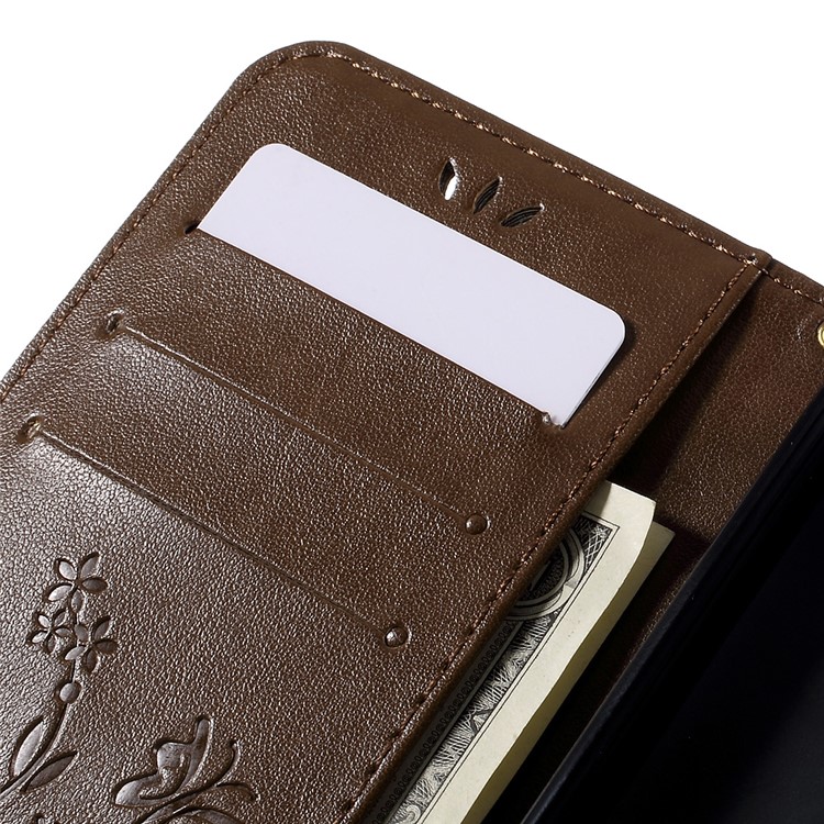 Butterfly Leather Shell Protector for Microsoft Lumia 640 LTE / Dual Sim - Coffee-7
