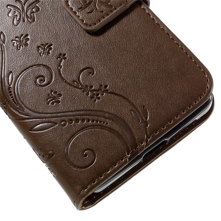 Butterfly Leather Shell Protector for Microsoft Lumia 640 LTE / Dual Sim - Coffee-8