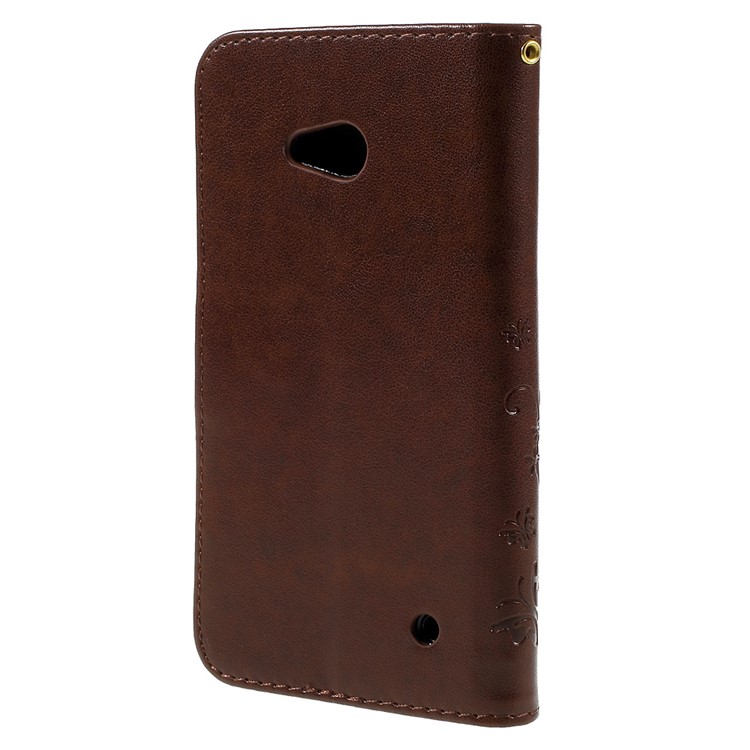 Butterfly Leather Wallet Shell for Microsoft Lumia 640 LTE / Dual Sim - Brown-2