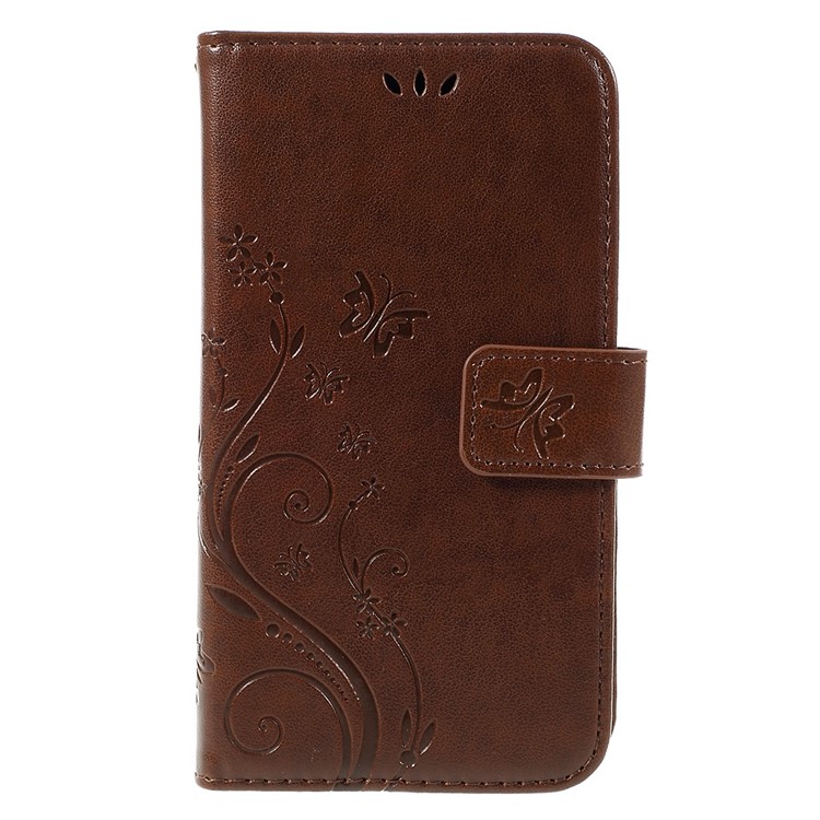Butterfly Leather Wallet Shell for Microsoft Lumia 640 LTE / Dual Sim - Brown-3