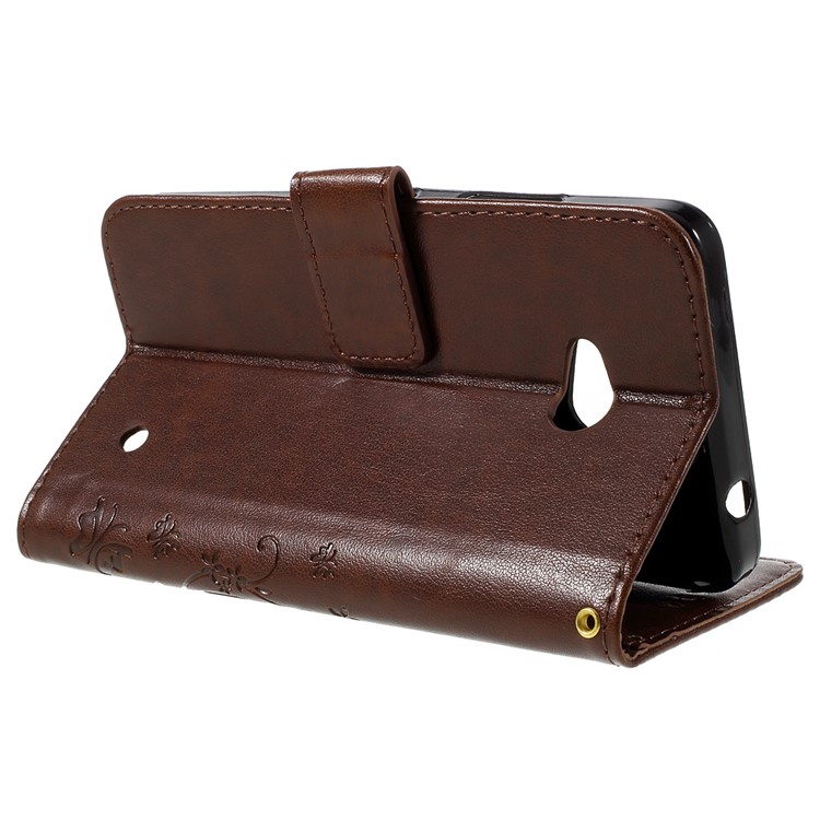 Butterfly Leather Wallet Shell for Microsoft Lumia 640 LTE / Dual Sim - Brown-5