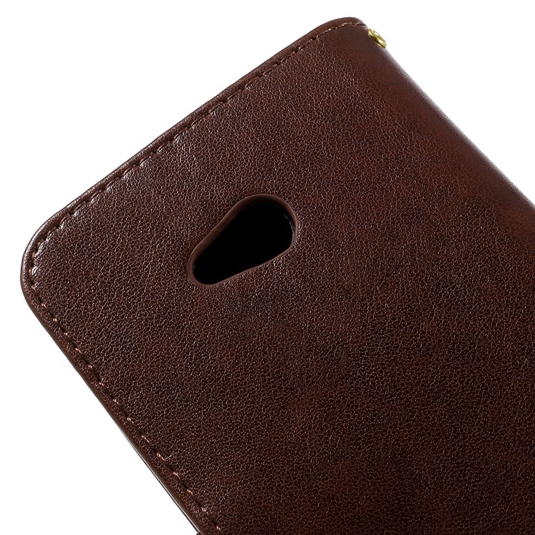 Butterfly Leather Wallet Shell for Microsoft Lumia 640 LTE / Dual Sim - Brown-9