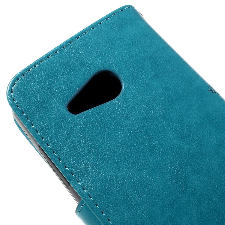 Butterfly Leather Card Holder Case for Microsoft Lumia 550 - Blue-8