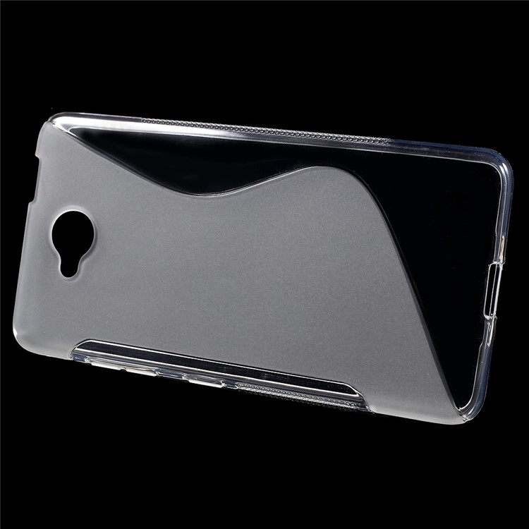 S Shape TPU Phone Case for Microsoft Lumia 650 - Transparent-2