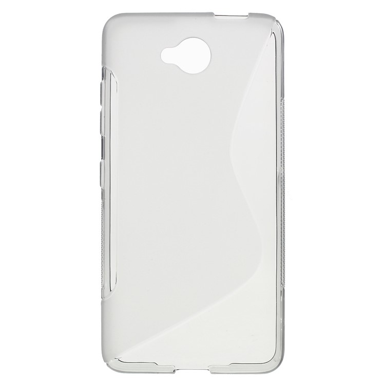 S Shape TPU Cover Case for Microsoft Lumia 650 - Grey-1