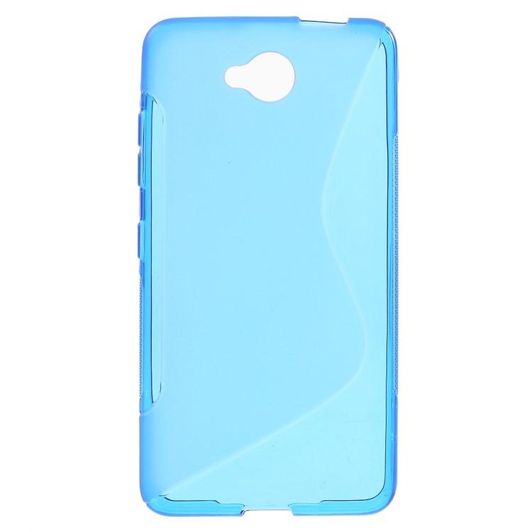 S Shape TPU Case for Microsoft Lumia 650 - Blue-1