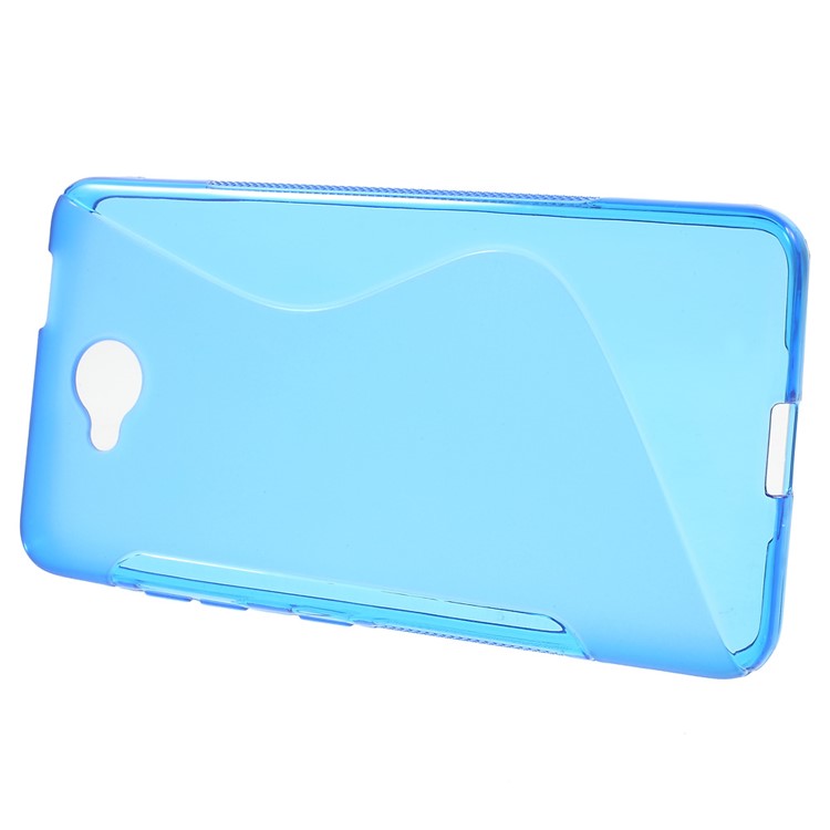 S Shape TPU Case for Microsoft Lumia 650 - Blue-2