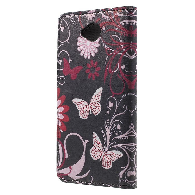 Wallet Leather Case for Microsoft Lumia 650 with Stand - Butterfly and Flower-2
