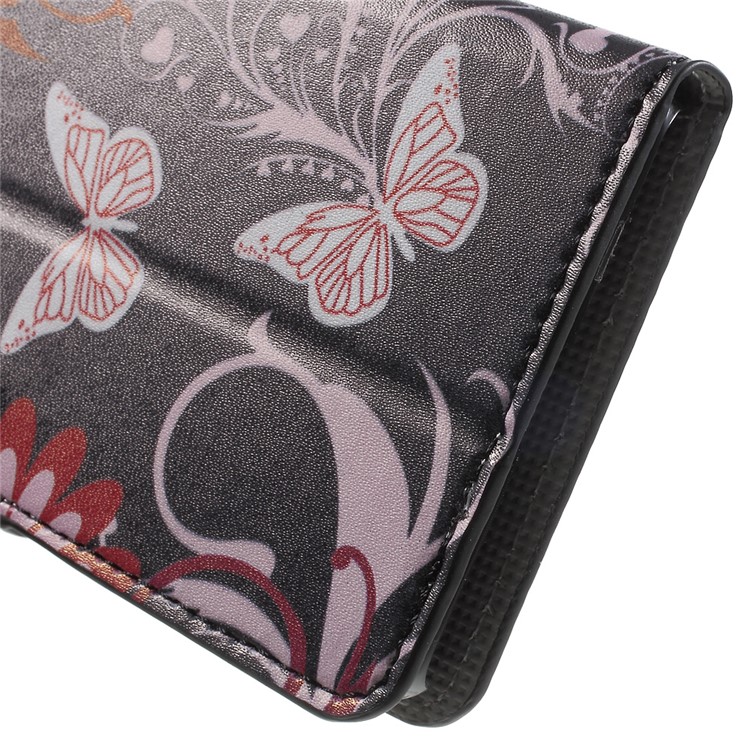 Wallet Leather Case for Microsoft Lumia 650 with Stand - Butterfly and Flower-8