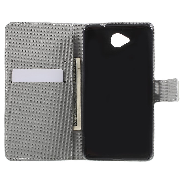 Card Slot Ledertasche für Microsoft Lumia 650 mit Standfuß - lila Blume-4