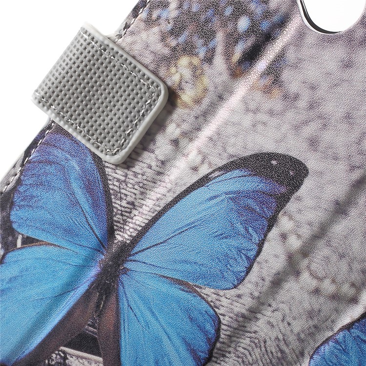 Wallet Leather Case for Microsoft Lumia 650 with Stand - Blue Butterfly-6