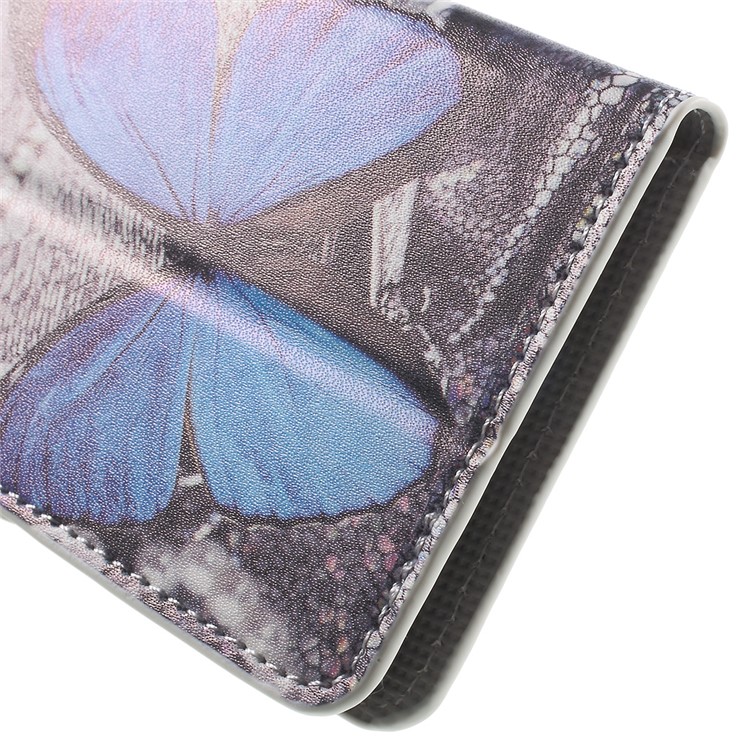 Wallet Leather Case for Microsoft Lumia 650 with Stand - Blue Butterfly-8