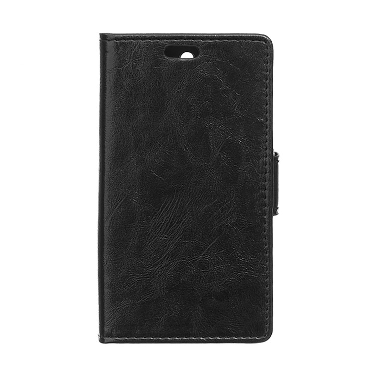 Crazy Horse Wallet Stand Leather Case for Microsoft Lumia 650 - Black-1