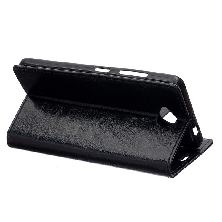 Crazy Horse Wallet Stand Leather Case for Microsoft Lumia 650 - Black-4