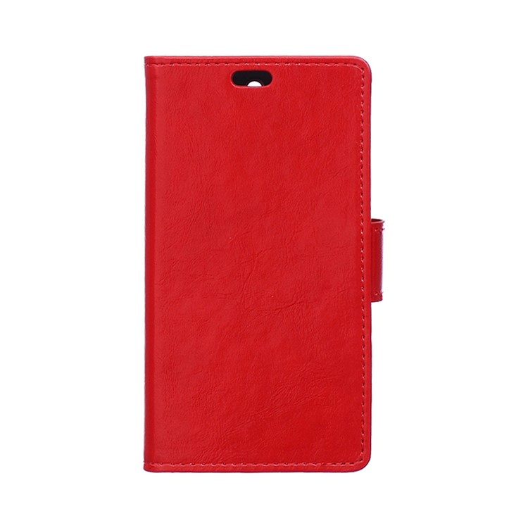 Crazy Horse Wallet Leather Phone Case for Microsoft Lumia 650 - Red-1