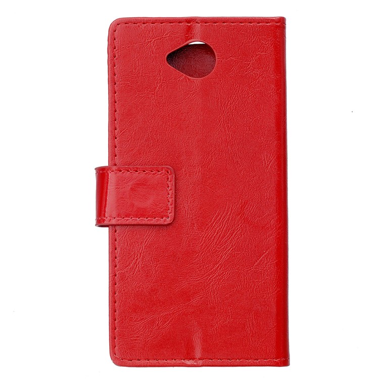 Crazy Horse Wallet Leather Phone Case for Microsoft Lumia 650 - Red-2