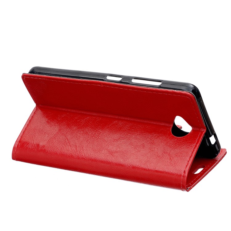 Crazy Horse Wallet Leather Phone Case for Microsoft Lumia 650 - Red-4