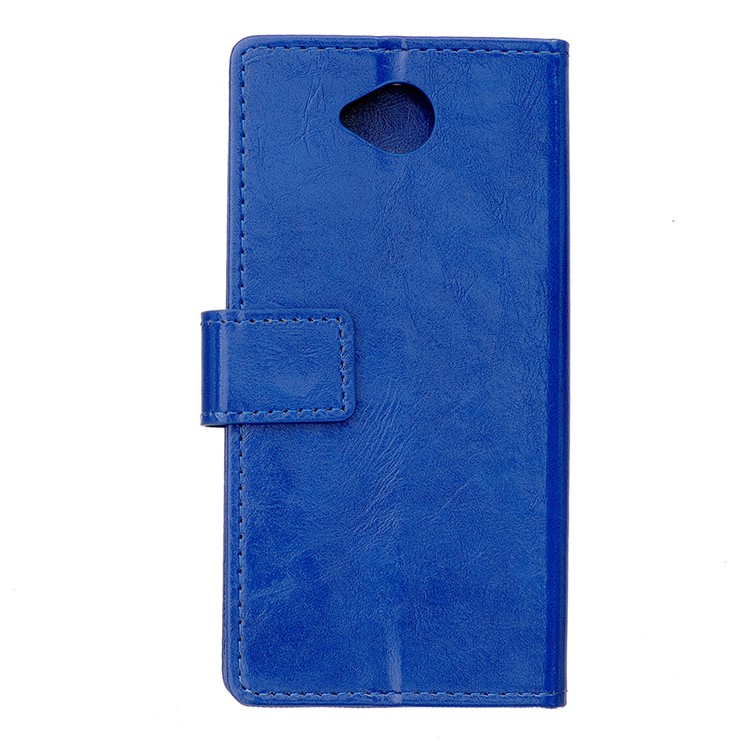 Crazy Horse Wallet Stand Leather Case for Microsoft Lumia 650 - Blue-2