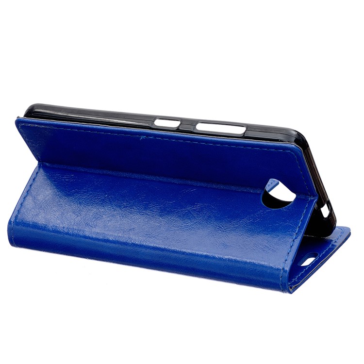 Crazy Horse Wallet Stand Leather Case for Microsoft Lumia 650 - Blue-4