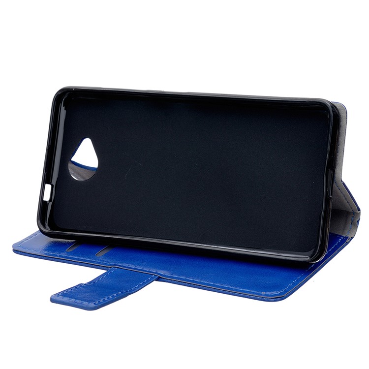 Crazy Horse Wallet Stand Leather Case for Microsoft Lumia 650 - Blue-5