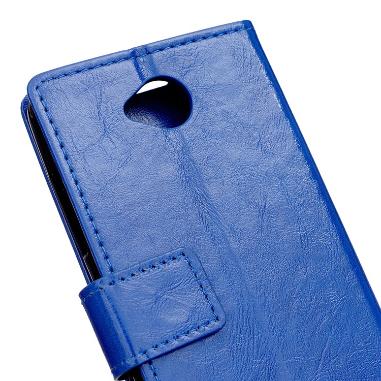 Crazy Horse Wallet Stand Leather Case for Microsoft Lumia 650 - Blue-6