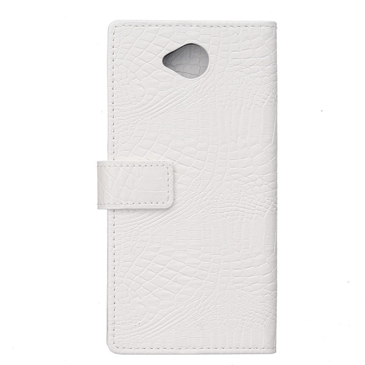 Crocodile Texture PU Leather Wallet Cover for Microsoft Lumia 650 - White-2