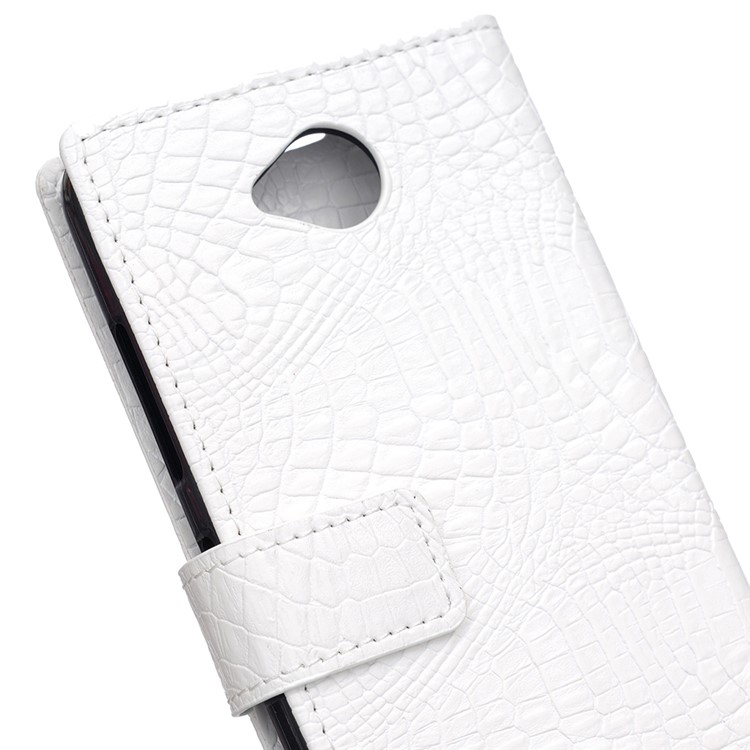 Crocodile Texture PU Leather Wallet Cover for Microsoft Lumia 650 - White-6