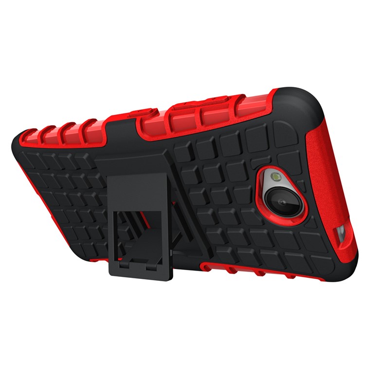 Anti-slip PC + TPU Kickstand Back Case for Microsoft Lumia 650 / Dual - Red-2