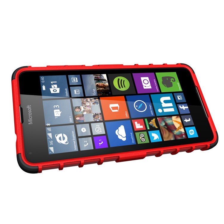 Anti-slip PC + TPU Kickstand Back Case for Microsoft Lumia 650 / Dual - Red-5