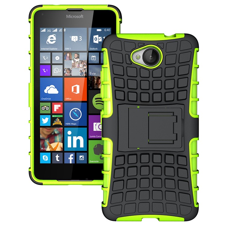 Anti-slip PC + TPU Kickstand Case for Microsoft Lumia 650 / Dual - Green-1