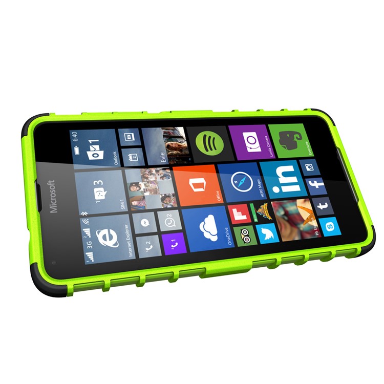 Anti-slip PC + TPU Kickstand Case for Microsoft Lumia 650 / Dual - Green-5