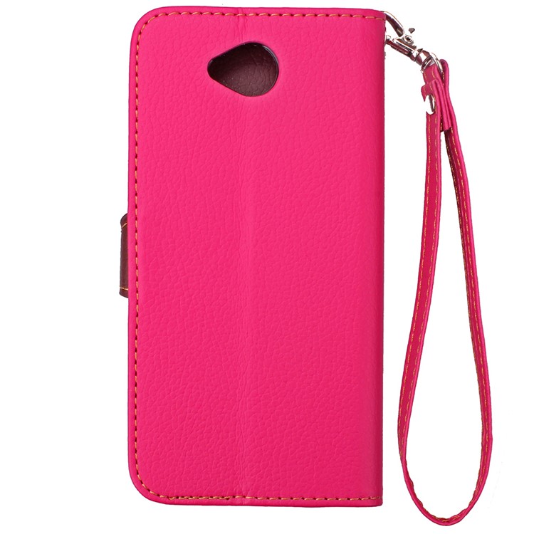 Leaf Shape Magnetic Flap PU Leather Wallet Case for Microsoft Lumia 650 / Dual - Rose-10