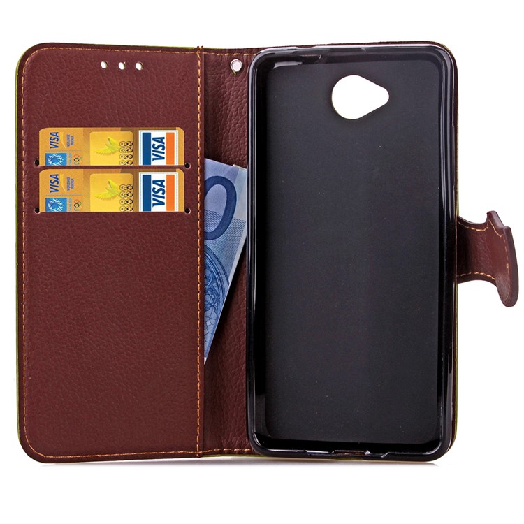 Leaf Shape Magnetic Flap PU Leather Wallet Case for Microsoft Lumia 650 / Dual - Rose-6