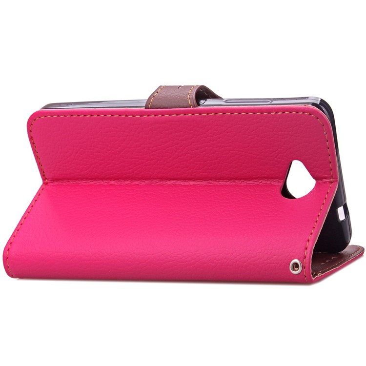 Leaf Shape Magnetic Flap PU Leather Wallet Case for Microsoft Lumia 650 / Dual - Rose-8