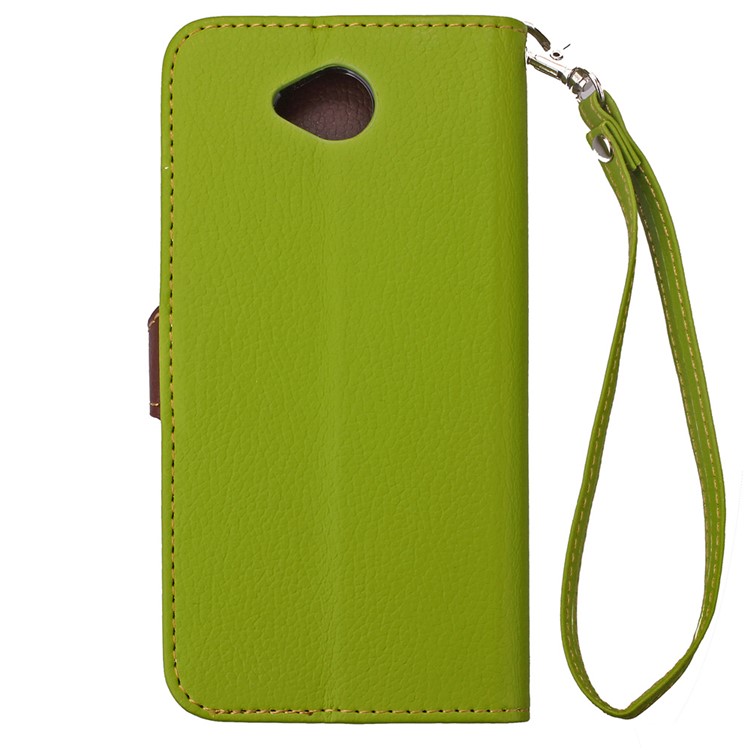 Leaf Shape Magnetic Flap Leather Card Holder Case for Microsoft Lumia 650 / Dual - Green-12
