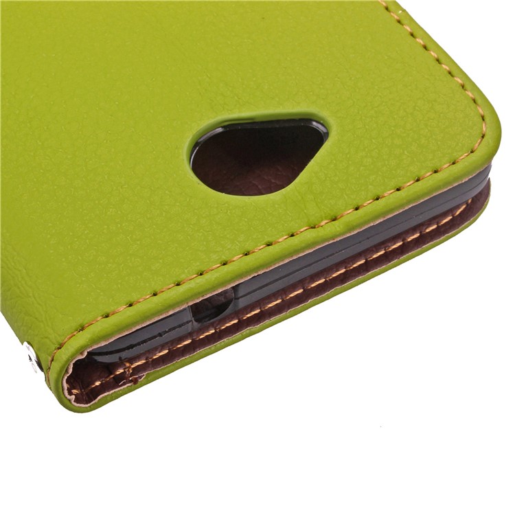 Leaf Shape Magnetic Flap Leather Card Holder Case for Microsoft Lumia 650 / Dual - Green-9