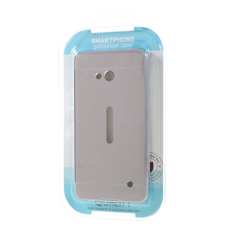 Sliding Metal Frame Plastic Shell for Microsoft Lumia 640 Dual Sim / 640 LTE Dual - Silver-11