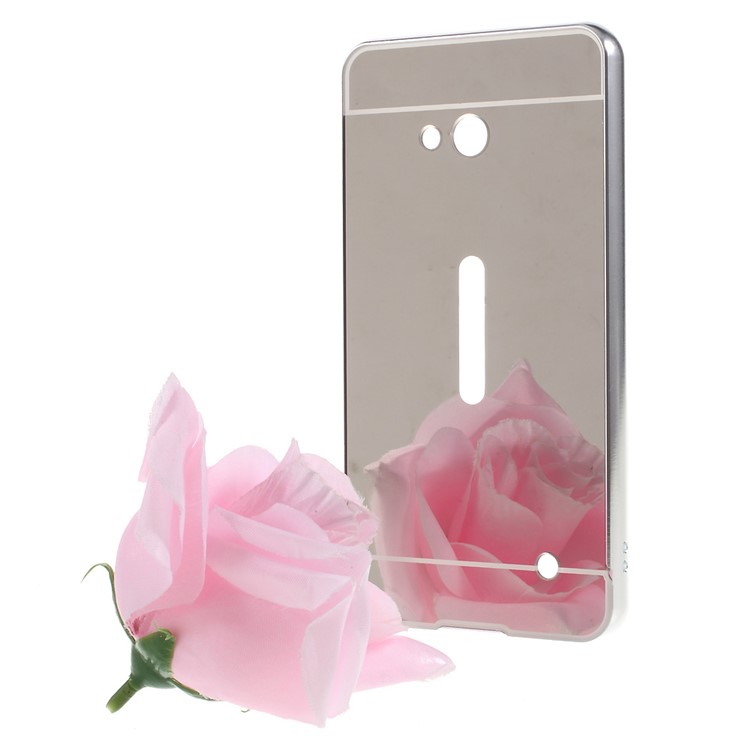 Sliding Metal Frame Plastic Shell for Microsoft Lumia 640 Dual Sim / 640 LTE Dual - Silver-2
