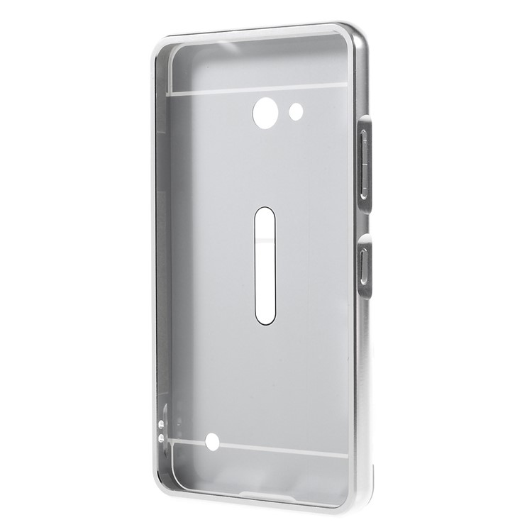 Sliding Metal Frame Plastic Shell for Microsoft Lumia 640 Dual Sim / 640 LTE Dual - Silver-4