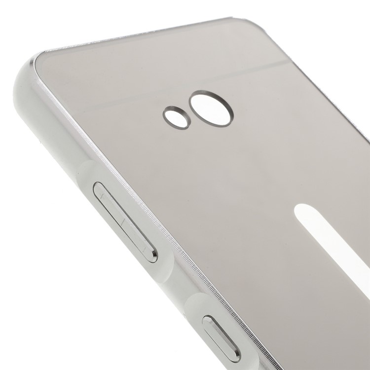 Sliding Metal Frame Plastic Shell for Microsoft Lumia 640 Dual Sim / 640 LTE Dual - Silver-9
