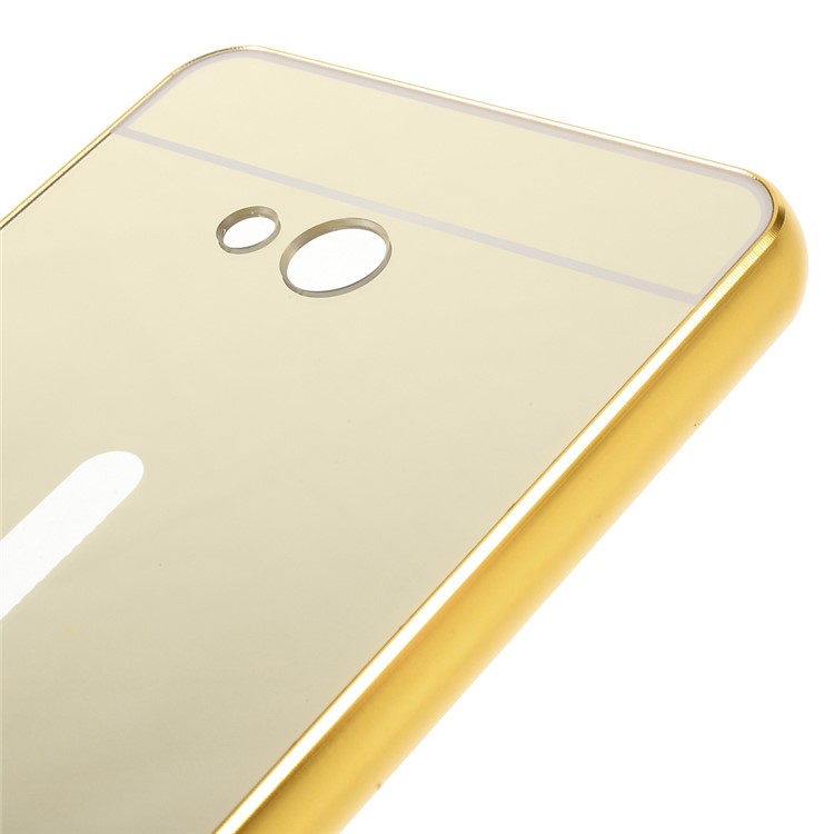 Sliding Metal Frame Plastic Shell Case for Microsoft Lumia 640 Dual Sim / 640 LTE Dual - Champagne Gold-7