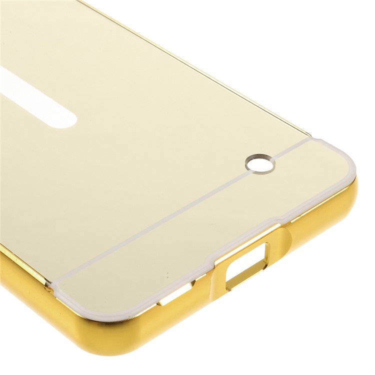 Sliding Metal Frame Plastic Shell Case for Microsoft Lumia 640 Dual Sim / 640 LTE Dual - Champagne Gold-8