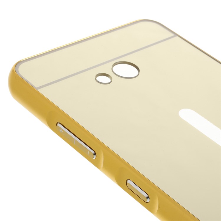Sliding Metal Frame Plastic Shell Case for Microsoft Lumia 640 Dual Sim / 640 LTE Dual - Champagne Gold-9