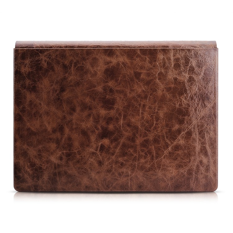 ICARER for Microsoft Surface Book Full Body Protection Oil Wax Genuine Leather Case - Coffee-3